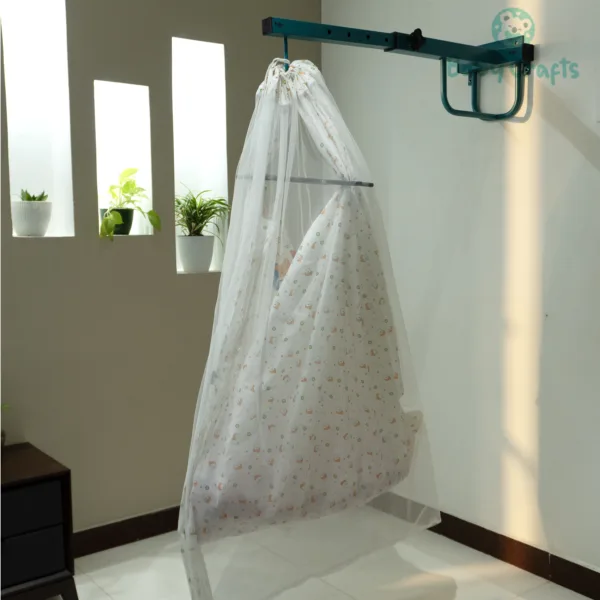 White Polar Bear Cradle Cloth With Net & Hanger