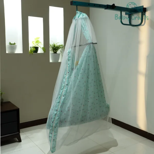 Green Polar Bear Cradle Cloth With Net & Hanger