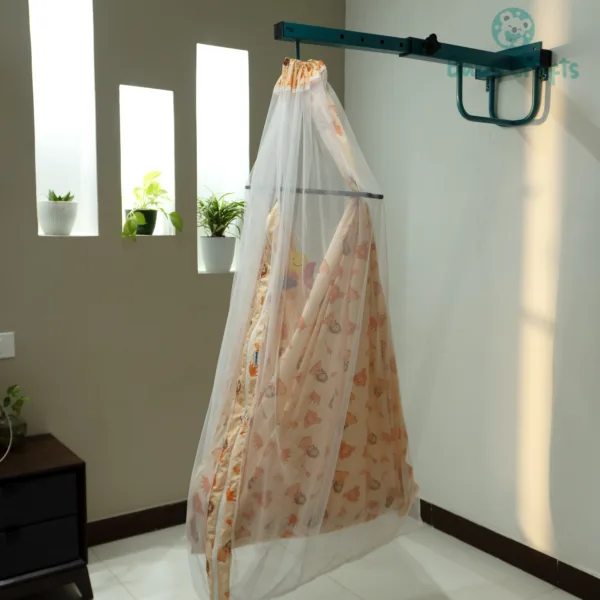 Peach Princess Baby Cradle Cloth With Net & Hanger