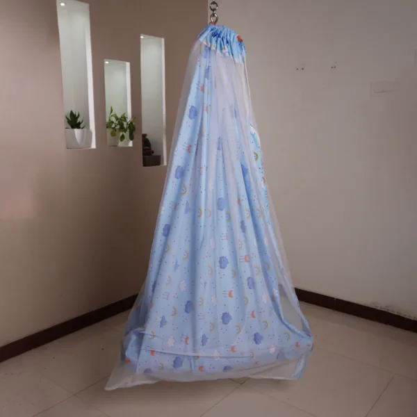 Blue Moon & Rainbow Baby Cradle Cloth With Net
