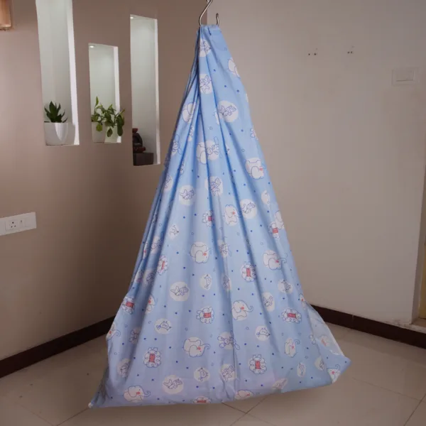 Baby Blue Elephant Printed Cradle Cloth