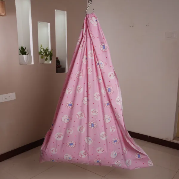 Baby Pink Elephant Printed Cradle Cloth