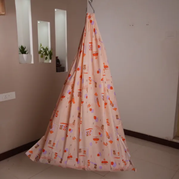 Peach Teddy Bear Cradle Cloth